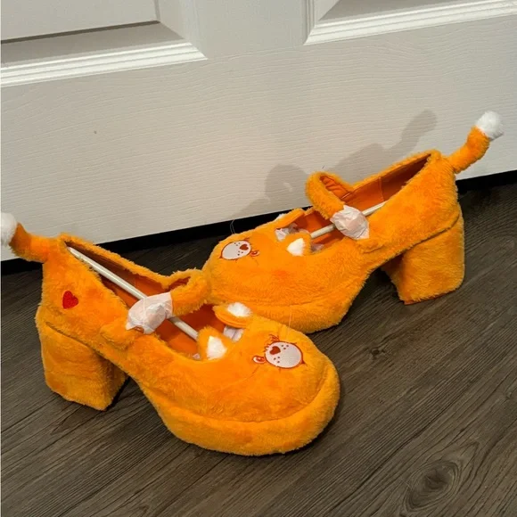NWOB Dolls Kill x Care Bears Orange Love Alot Platform Mary Janes - Picture 3 of 8